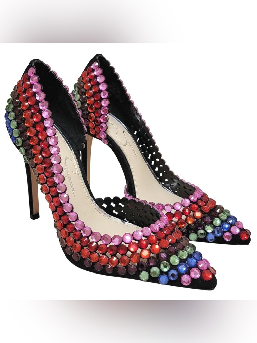 Rhinestone Rainbow Pride Heels- Size 10 NWT Jessica Simpson